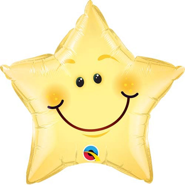 20" Smiley Face Star Foil Balloon