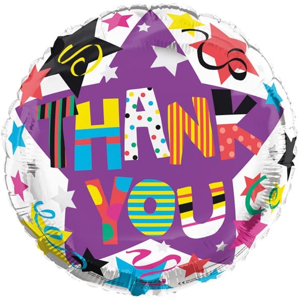 18" Thank You Stars Foil Balloons