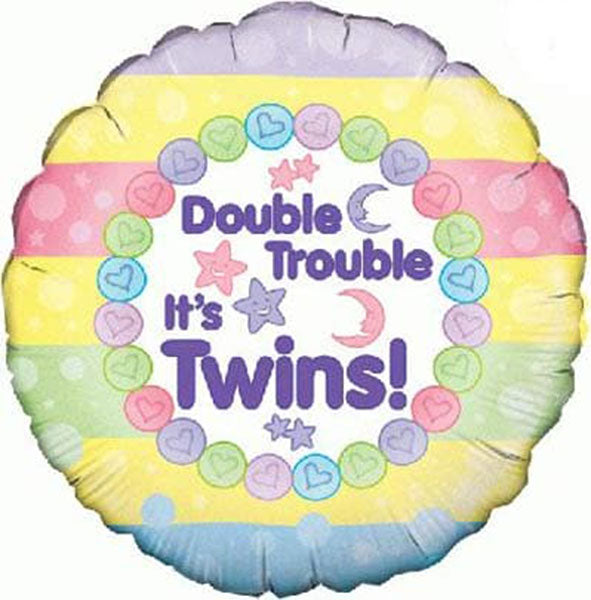 18" Double Trouble Its Twins Foil Balloon