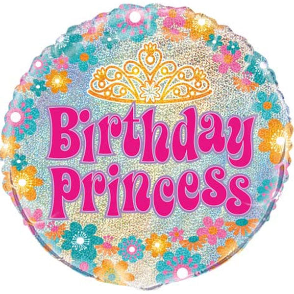 18" Birthday Prismatic Princess Foil Balloon