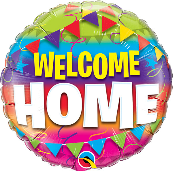 18" Welcome Home Pennants Bunting Foil Balloon