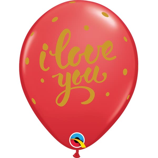 Love You Bold Script Latex Balloons 25pk