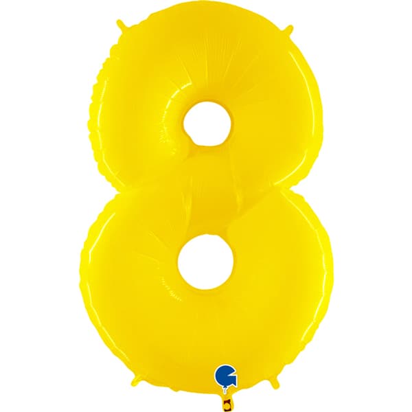Yellow 8 Large Shape Number Balloon