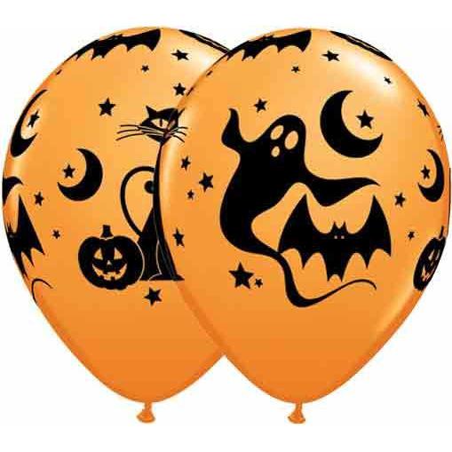 11" Fun And Spooky Icons Latex Balloons 25pk