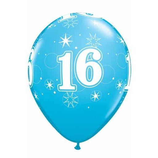 11 Inch 16 Robins Egg Blue Sparkles Latex Balloons 25pk