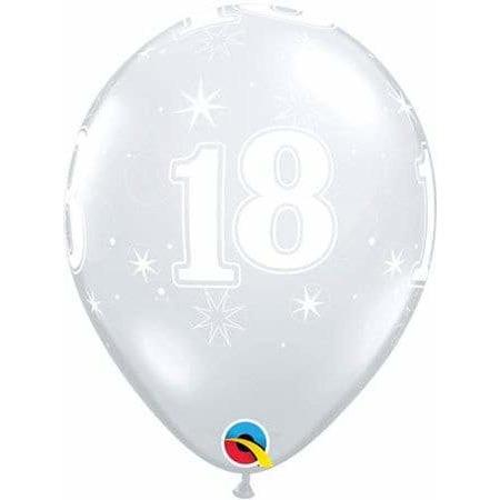 11 Inch 18th Clear Sparkles Latex Balloons