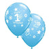 11 Inch 1st Birthday Circle Stars Boy Latex Balloons 25pk