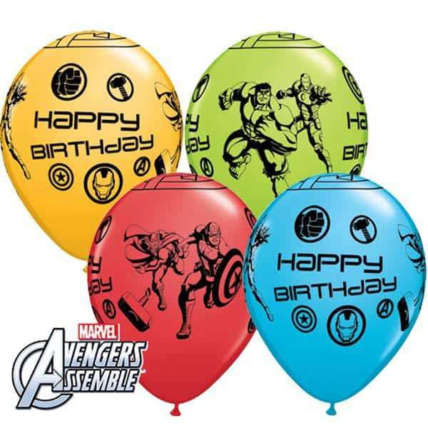 11 Inch Avengers Assemble Birthday Latex Balloons 25pk