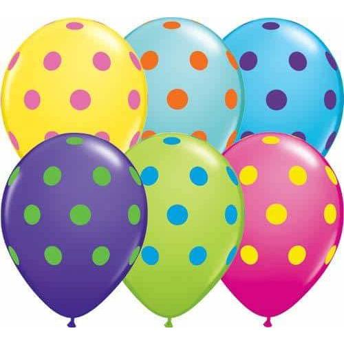 11 Inch Big Polka Dots Colourful Latex Balloons 50pk