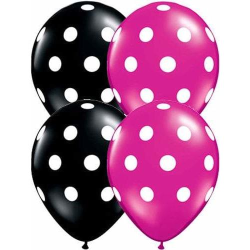 11 Inch Big Polka Dots Latex Balloons 25pk