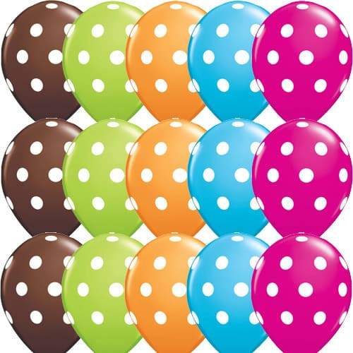 11 Inch Big Polka Dots Special Assorted Latex Balloons 50pk