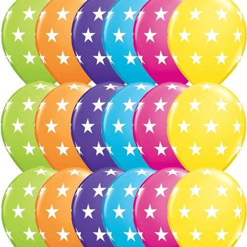 11 Inch Big Stars Tropical Assorted Latex Balloons 25pk