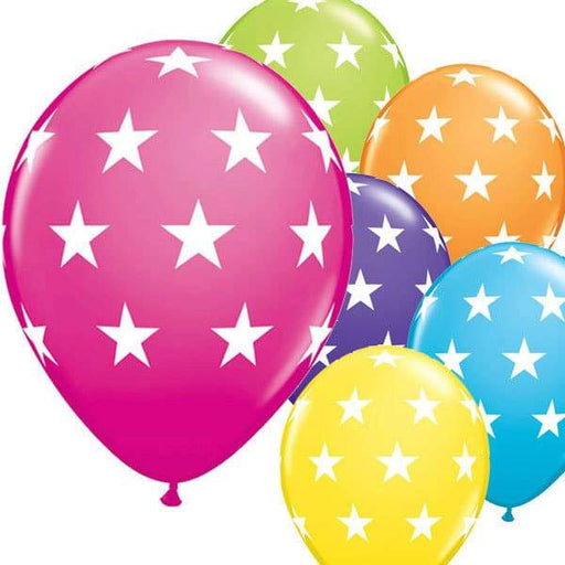 11 Inch Big Stars Tropical Assorted Latex Balloons 6pk