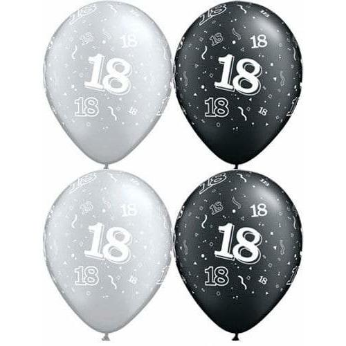 11 Inch Happy 18th Assorted Latex Balloons 25pk