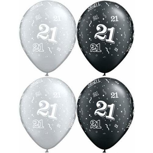 11 Inch Happy 21st Birthday Assorted Latex Balloons 25pk