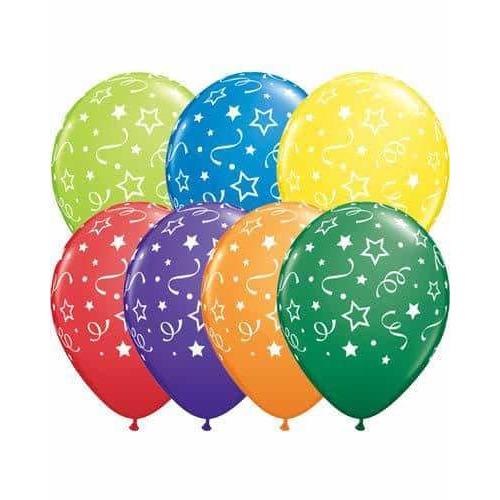 11 Inch Stars Dots & Confetti Latex Balloons 50pk