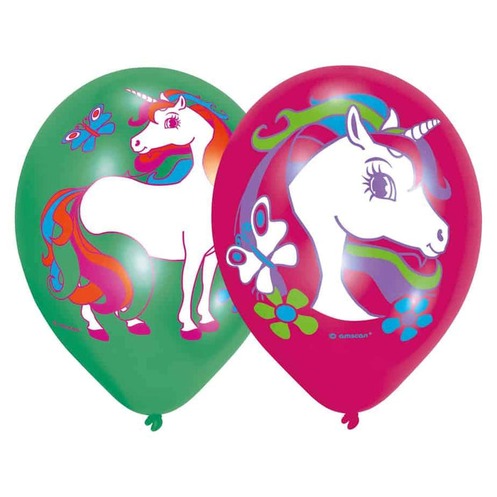 11 Inch Unicorn Party Balloons 6pk