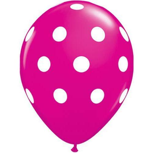 11 Inch Wild Berry Big Polka Dots Latex Balloons 50pk