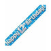 12th Birthday Blue Holographic Banner
