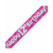 12th Birthday Pink Holographic Banner
