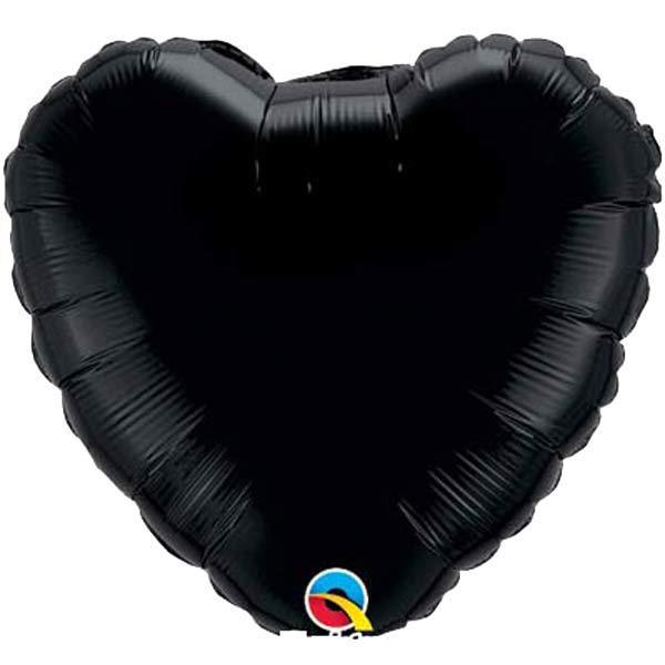 18" Onyx Black Heart Foil Balloon