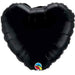 18" Onyx Black Heart Foil Balloon