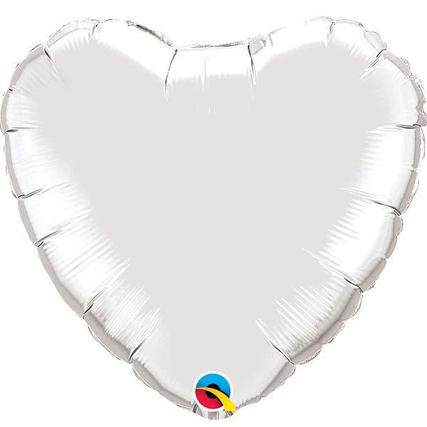 18" Silver Heart Foil Balloon