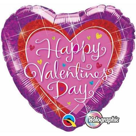 18" Valentines Dazzling Hearts Foil Balloon