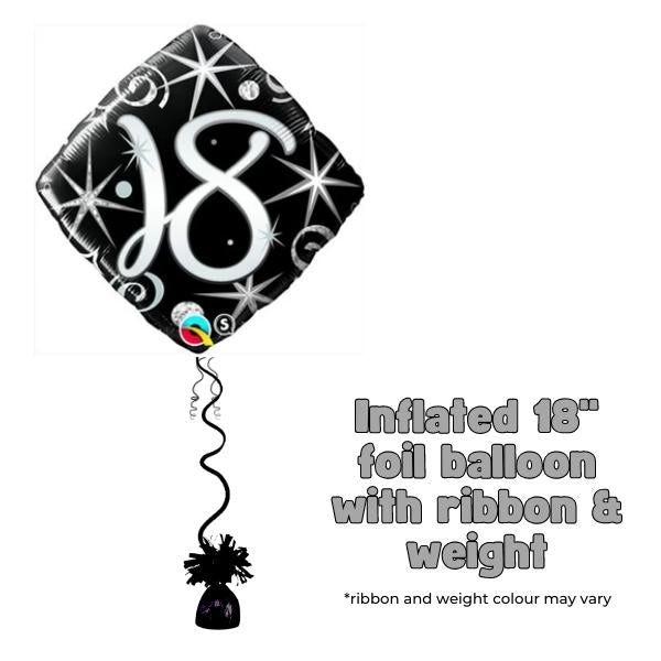 18" 18th Elegant Sparkles & Swirls Foil Balloon