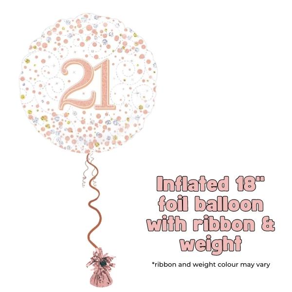 18" 21st Sparkling Fizz Foil Balloon