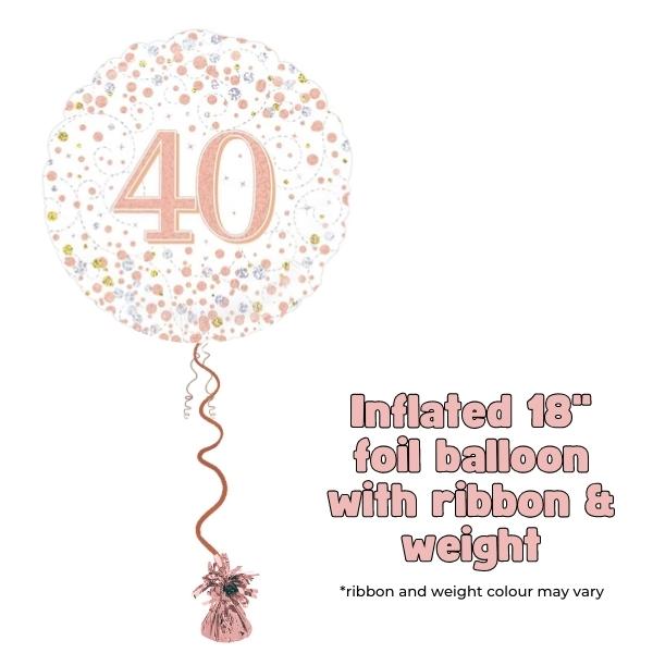18" 40th Sparkling Fizz Foil Balloon