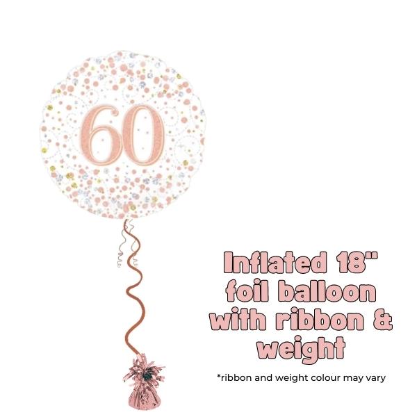18" 60th Sparkling Fizz Foil Balloon