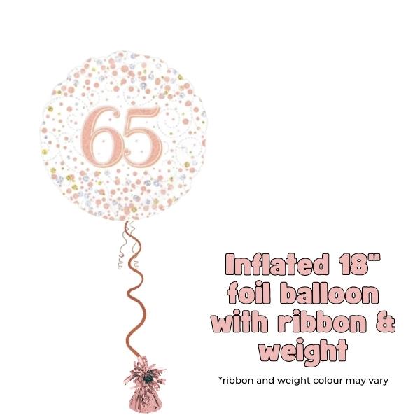 18" 65th Sparkling Fizz Foil Balloon