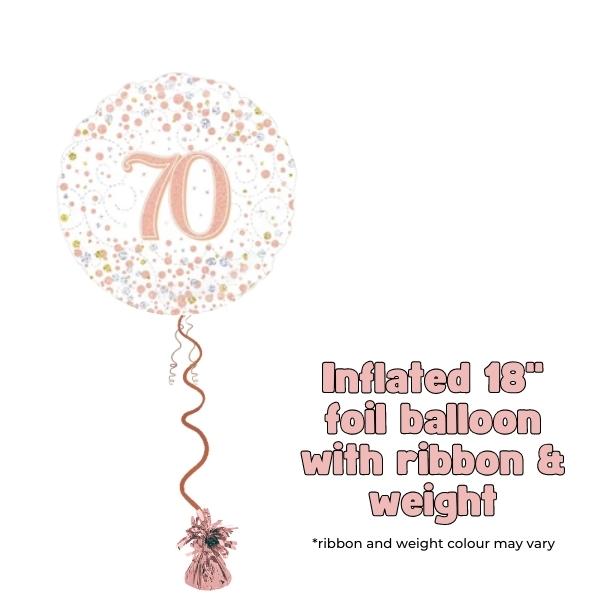 18" 70th Sparkling Fizz Foil Balloon