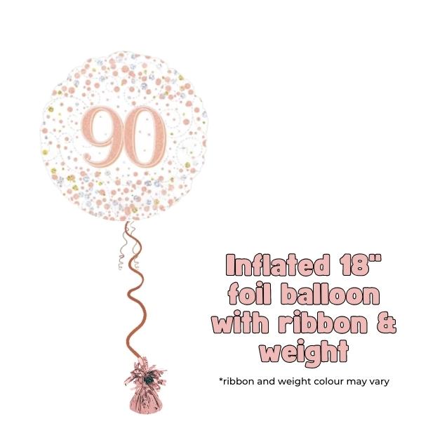 18" 90th Sparkling Fizz Foil Balloon