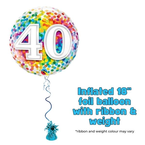 18" Age 40th Birthday Confetti Foil Balloon