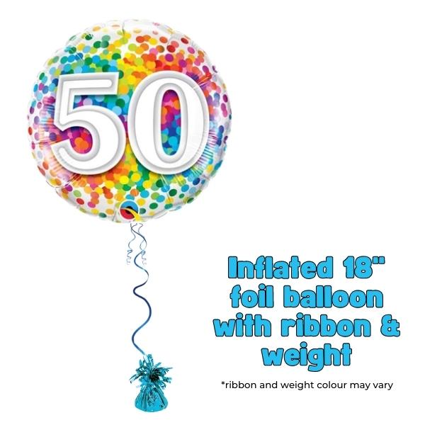 18" Age 50th Birthday Confetti Foil Balloon