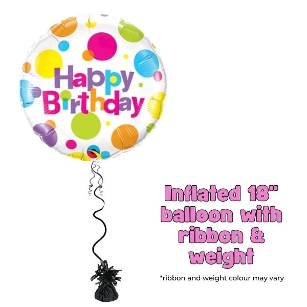 18" Big Polka Dot Happy Birthday Foil Balloon