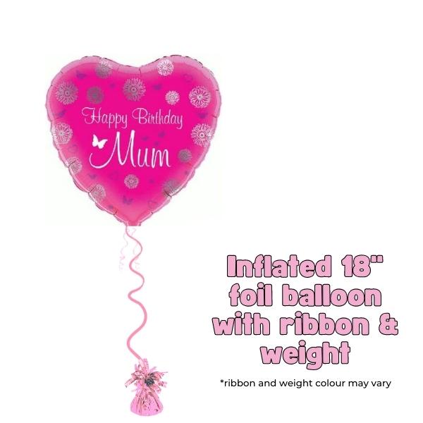 18" Happy Birthday Mum Foil Balloon