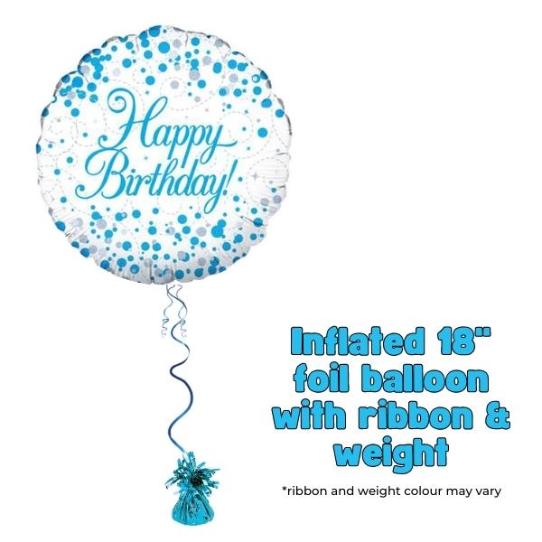 18" Blue Sparkling Fizz Birthday Balloon
