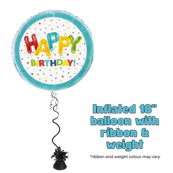 18"  Colourful Happy Birthday Foil Balloon