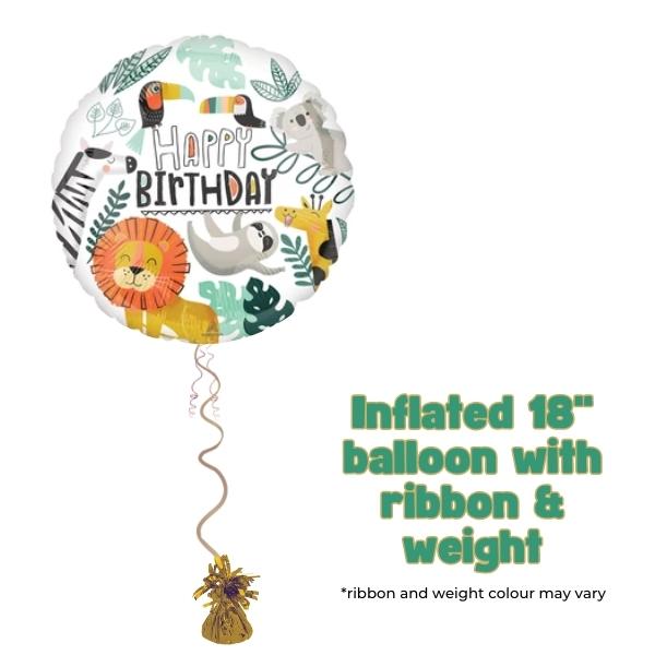 18" Get Wild Happy Birthday Foil Balloon