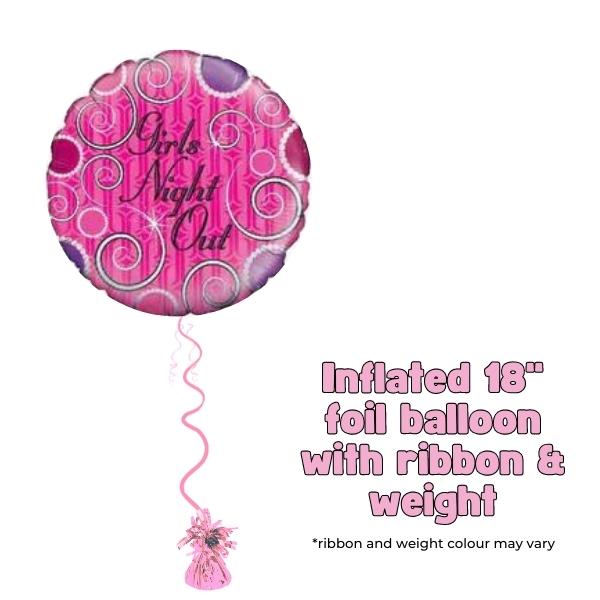 18" Girls Night Out Swirls Foil Balloon