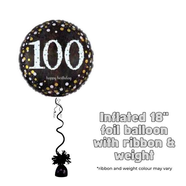 18" Gold Celebration 100th Birthday Foil Balloon