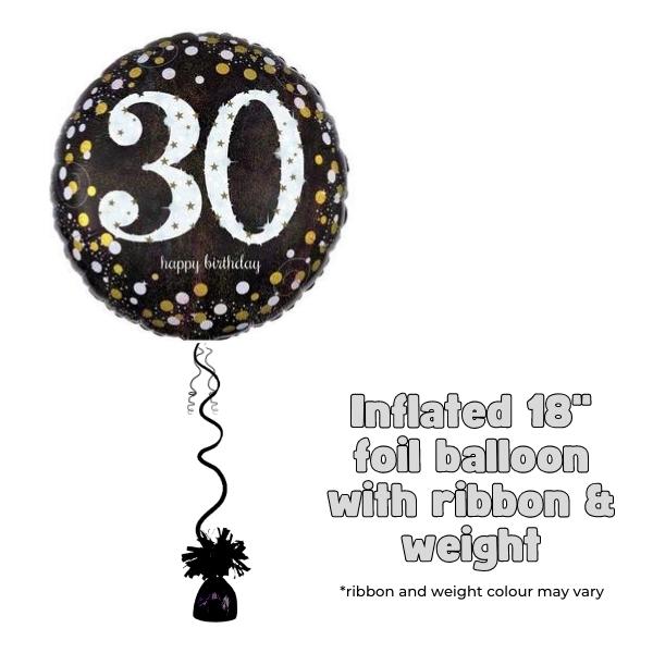 18" Gold Celebration 30th Birthday Foil Balloon