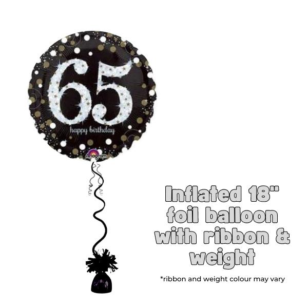 18" Gold Celebration 65th Birthday Foil Balloon