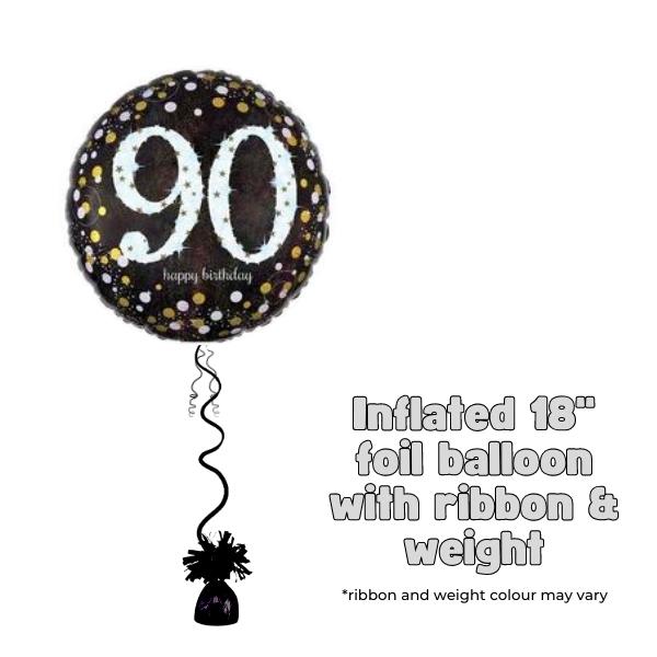 18" Gold Celebration 90th Birthday Foil Balloon