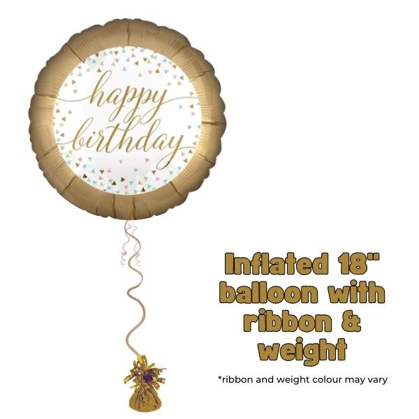 18" Gold Confetti Fun Birthday Balloons