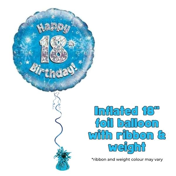 18" Happy 18th Birthday Blue Foil Balloon