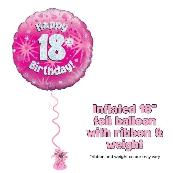 18" Happy 18th Birthday Pink Foil Balloon